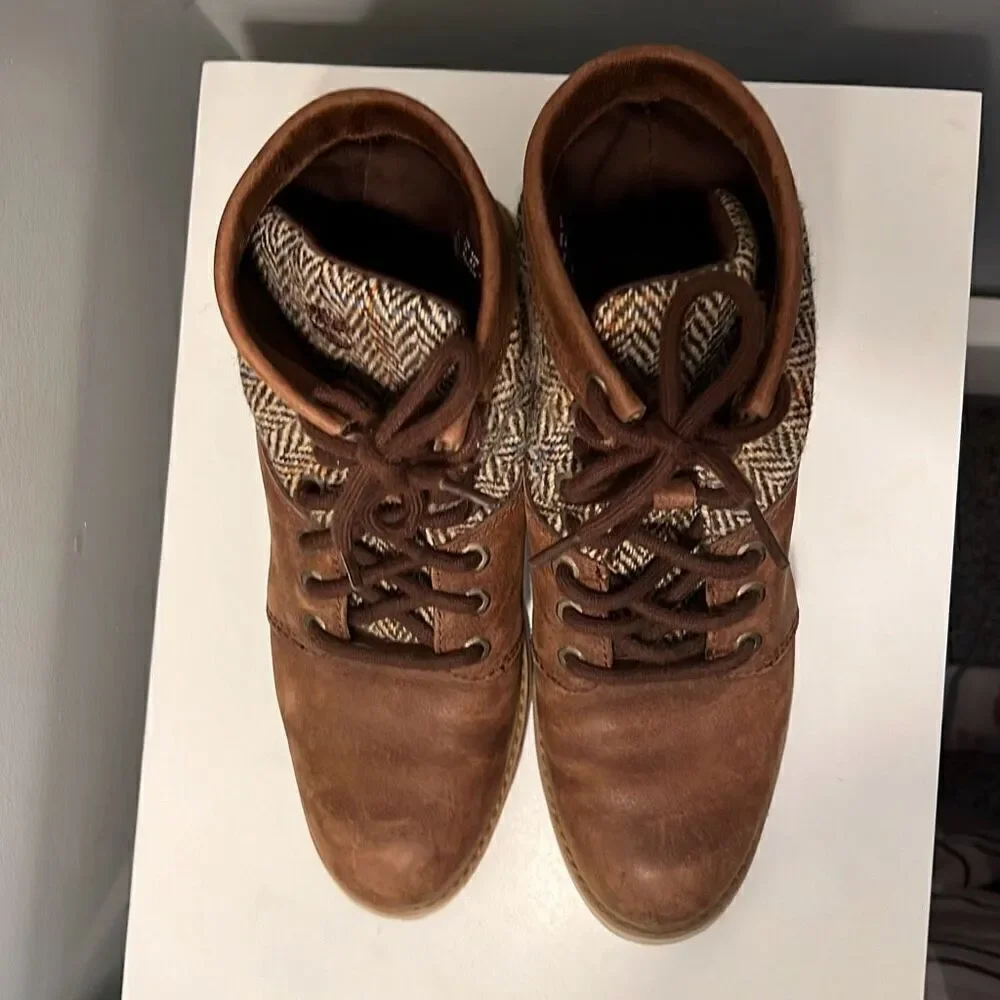 Timberland Women's Brown & Tan Tweed Leather Ankle Boots
